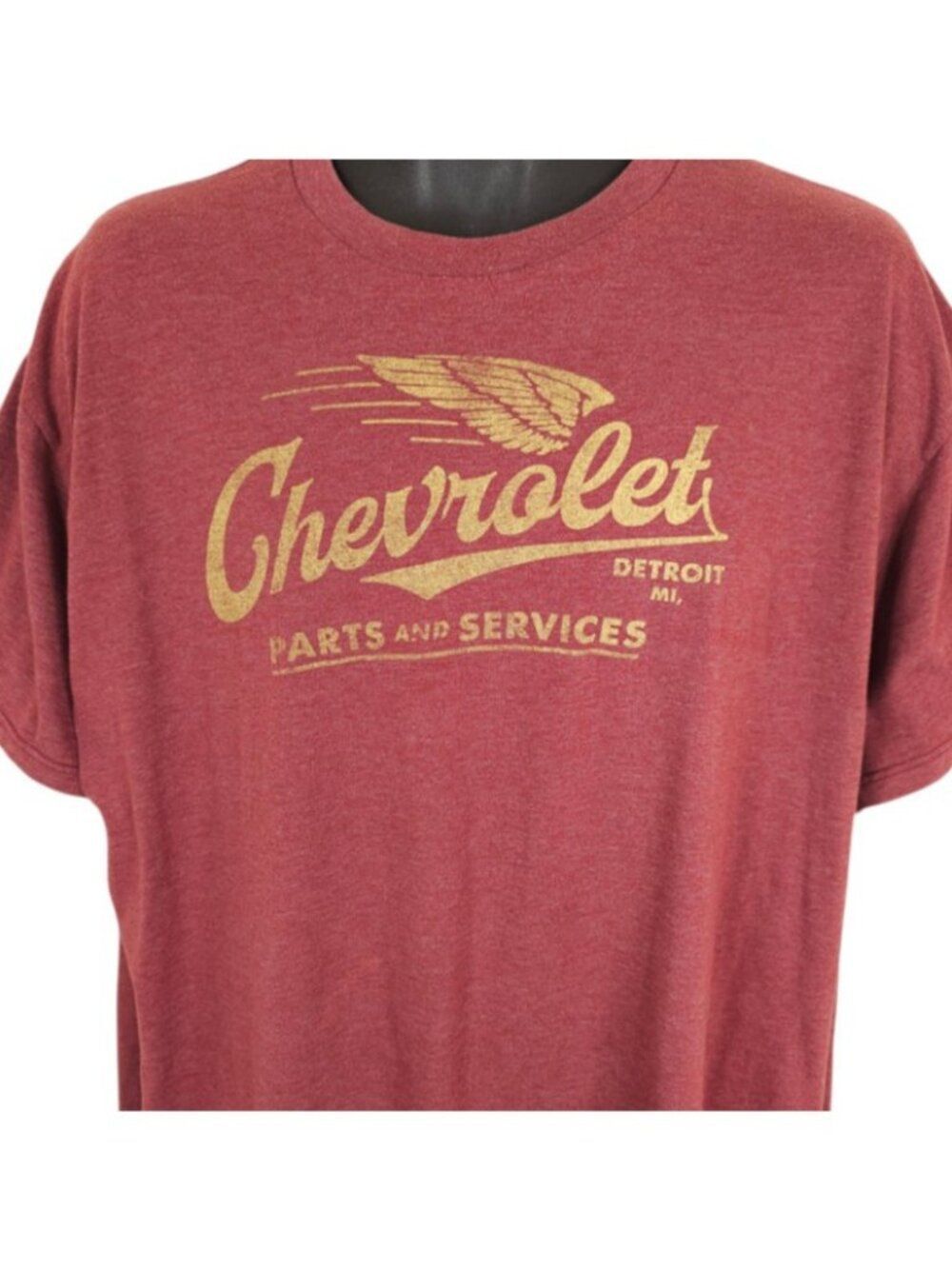 Chevrolet T Shirt Mens Size 2XL Red Detroit Michigan Parts And Services